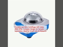 Mini centrífuga de laboratorio portátil, 6/8 tubos, 4000 RPM, diseño compacto para la separación de muestras, ideal para laboratorios pequeños y investigación