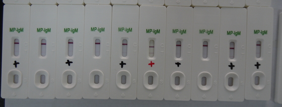 Cassette de prueba de MP IgM de oro coloidal de orina con una vida útil de 24 meses