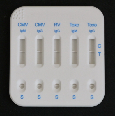 CMV IgM/IgG RV IgG TOXO IgG/IgM Combo Cassette Sensibilidad Kit de prueba de orina de oro coloidal