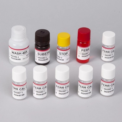 Kit de pruebas de Ferritina Elisa Productos vinculados a las enzimas Tiempo de transporte corto