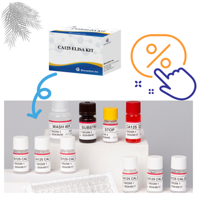 Biovantion CA125 ((Cuantitativo) Vida útil de 18 meses Kit de prueba Elisa con sensibilidad y especificidad