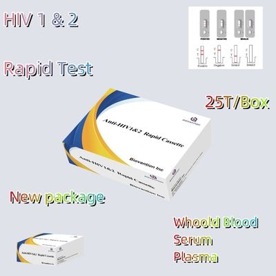 Reactivo de prueba rápida VIH 1/2 Método de detección de oro coloidal con 25 ensayos