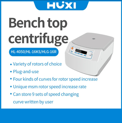 Centrifugadora de laboratorio de HUXI Centrifugadora de laboratorio de 50 ml / 15 ml / 10 ml Centrifugadora de baja velocidad
