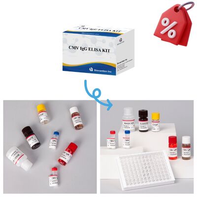 Kit de ensayo 96T CMV ELISA con detección colorimétrica y método sandwich para anticuerpos contra el citomegalovirus